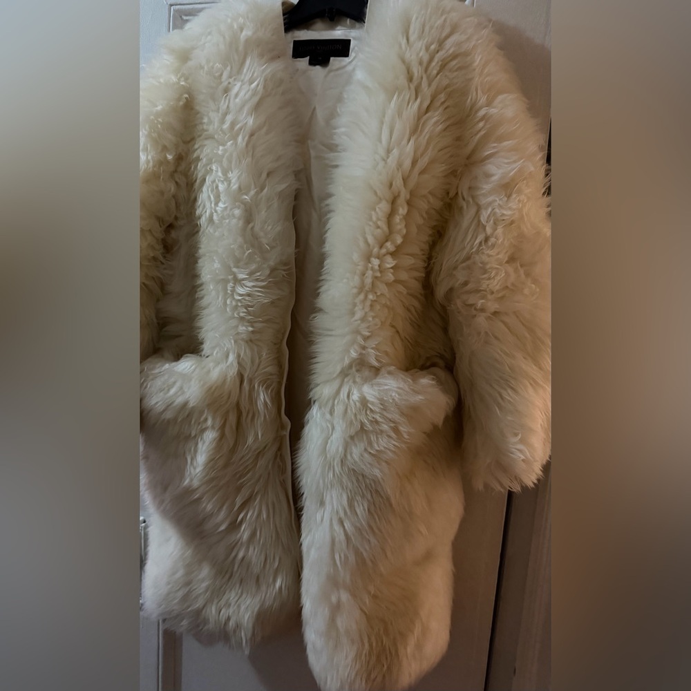 Authentic Louis Vuitton Runway Genuine Shearling Cream Coat size 36 - Picture 3 of 8